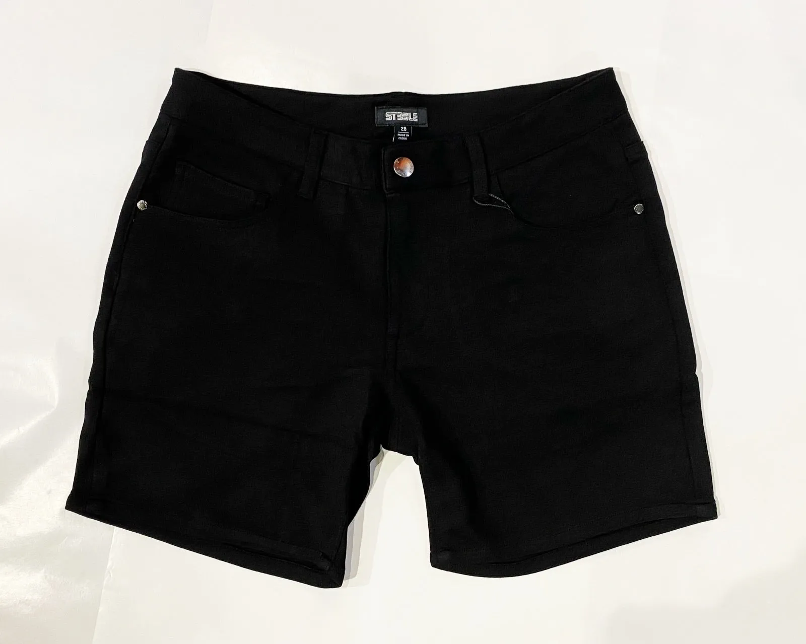 5" KNIT JEAN SHORT - BLK