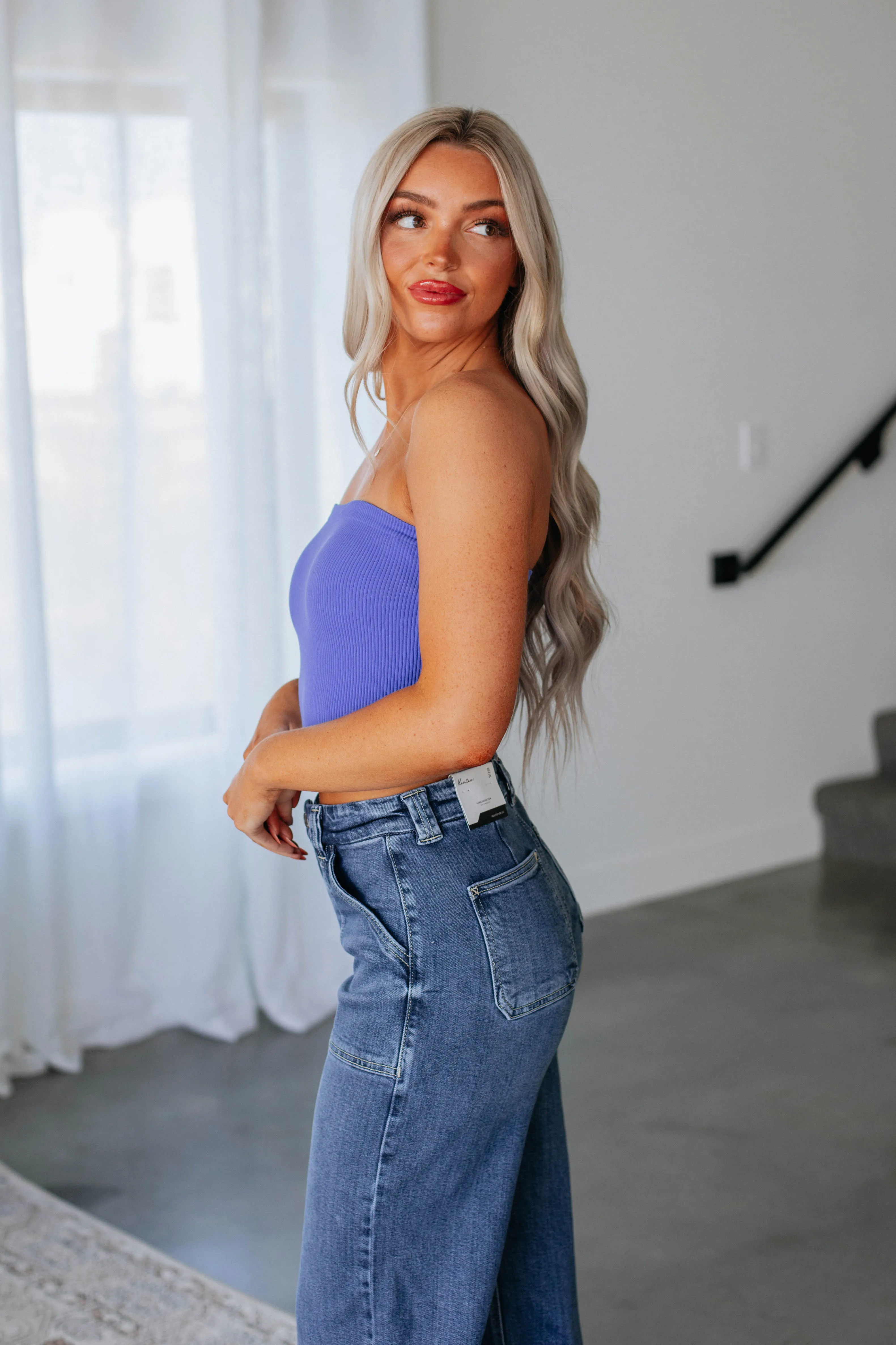 Alexa Ribbed Top - Periwinkle