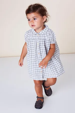 Baby Girl Dress Tocoto Vintage Check Set Off White