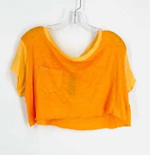 bdg Size S Orange Color Block Cropped Tops Top-Short Sleeve