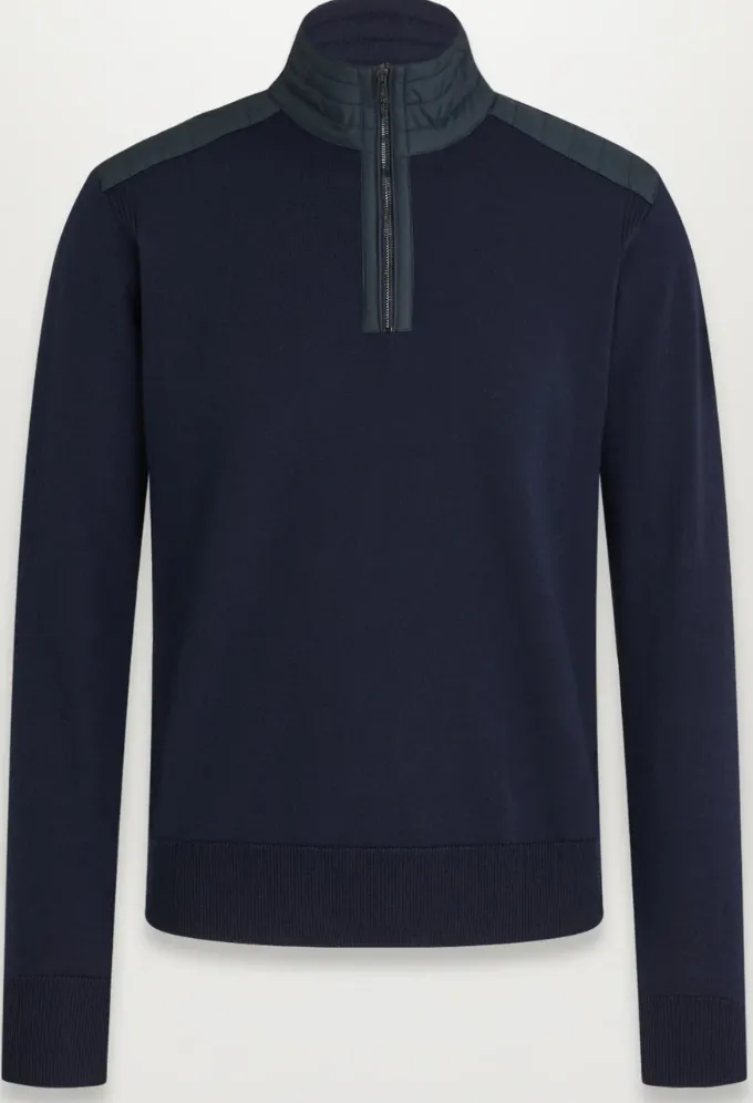 Belstaff Kilmington Quarter Zip Washed Navy