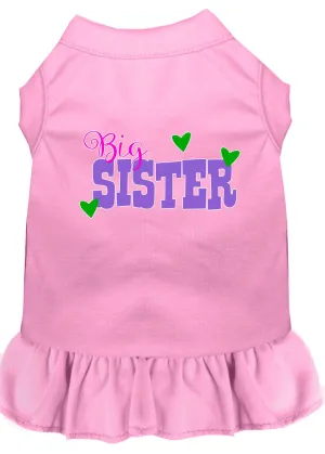 Big Sister Screen Print Dog Dress Light Pink Sm