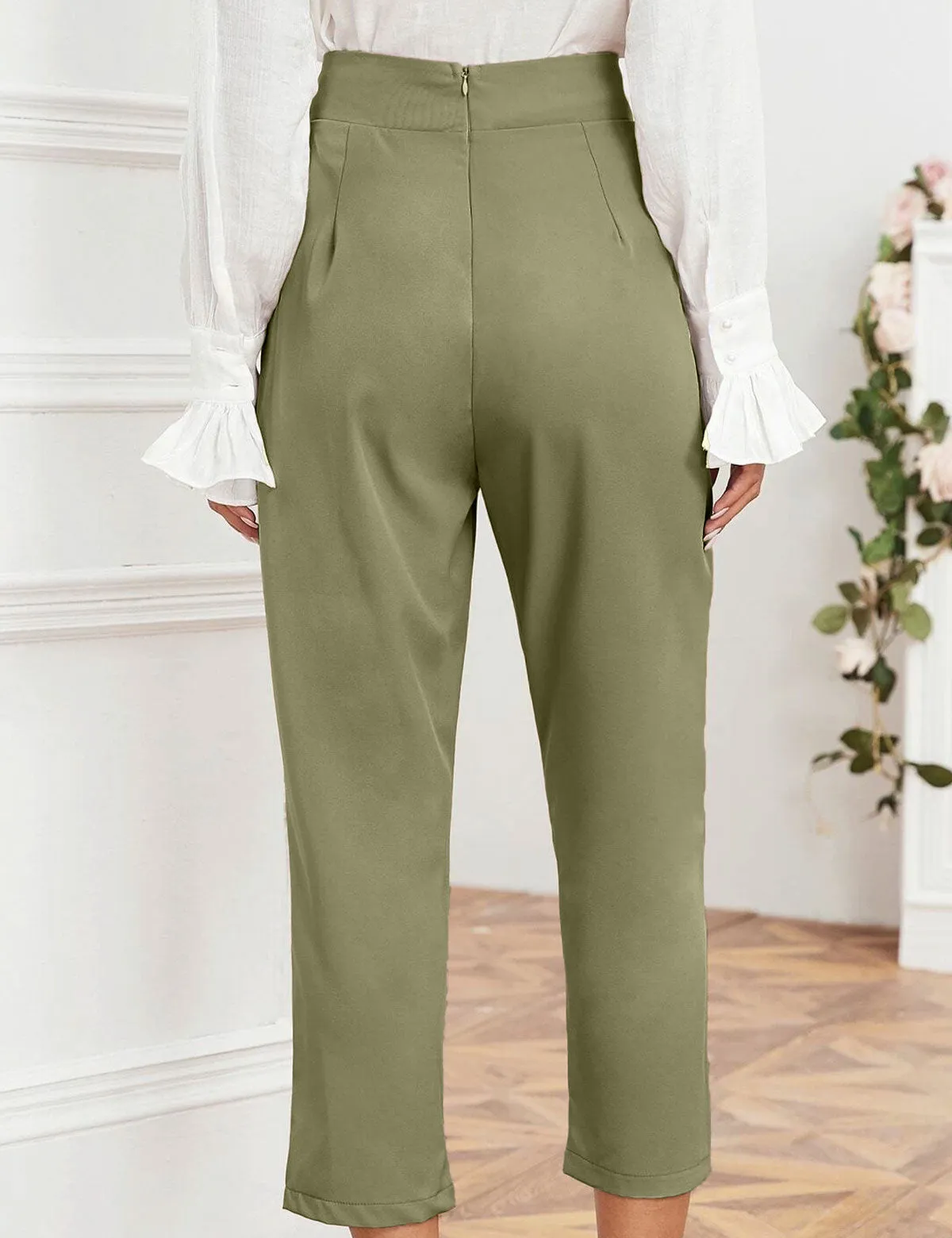 Bow-tie Pants - Olive