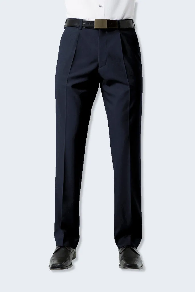 BS29110 WYVERN Biz Collection Men's Classic Pleat Front Pant Black