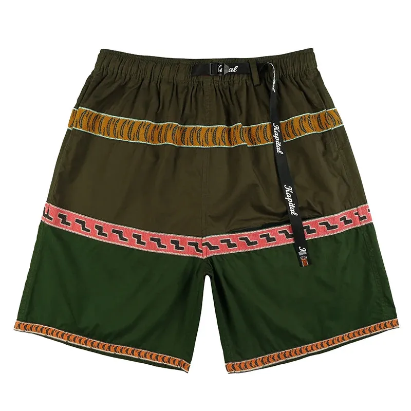 Color Contrast Casual Japan Style Shorts with Tiger Print