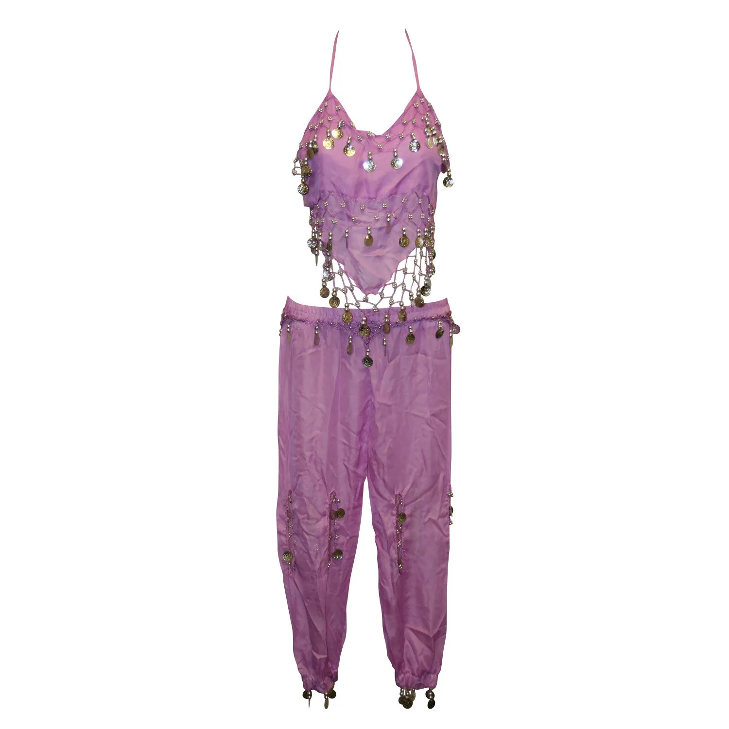 Copy of Kids Professional Belly Dance Genie Costume Set with Silver Coins