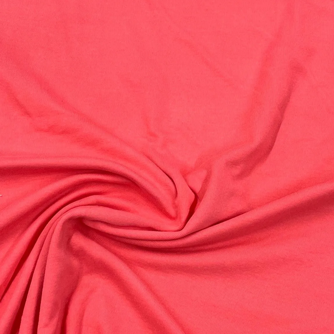 Coral Cotton Rib Knit Fabric