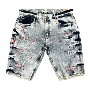 Evolution 'Rip Tide' Denim Shorts (Ice Blue/Red) 22662A