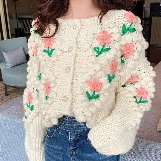 'Flora' Embroidered Cardigan