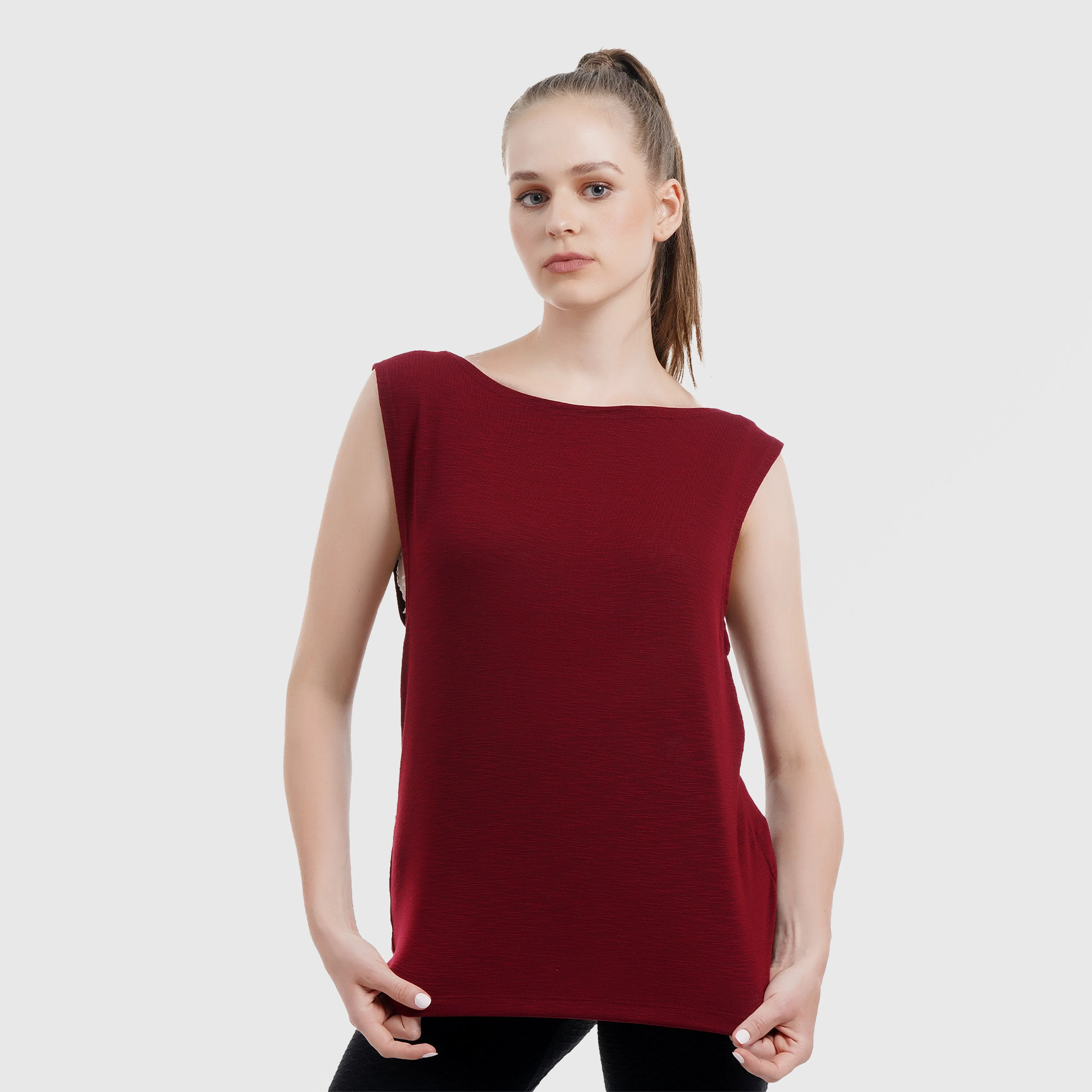 Fraction Sleek Tank (Maroon)