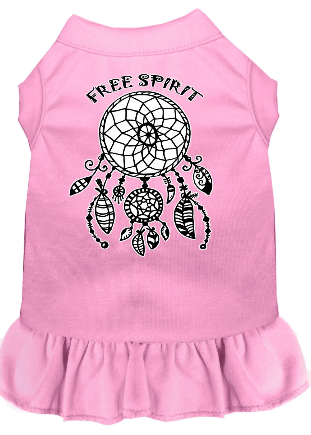 Free Spirit Screen Print Dog Dress Light Pink Sm (10)