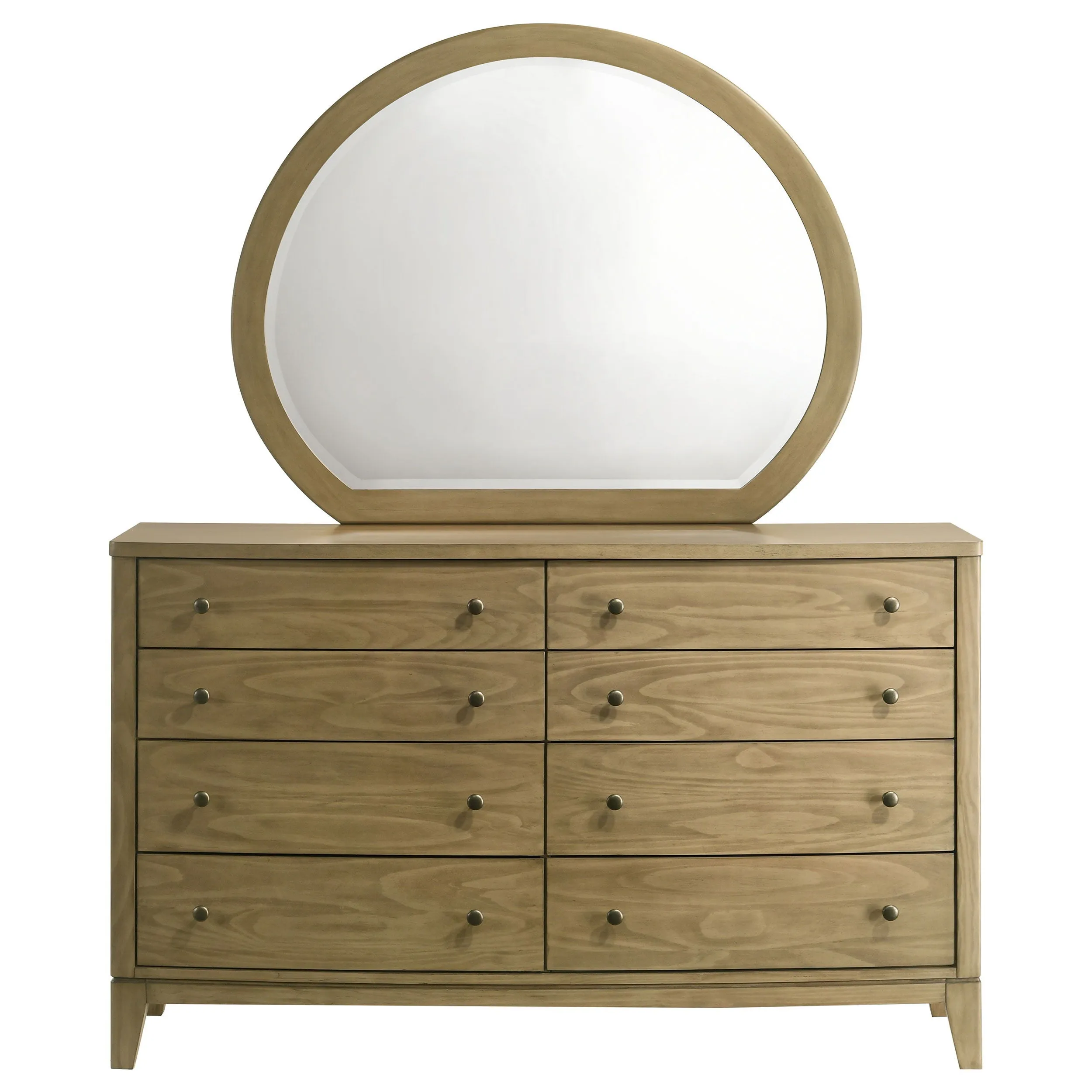 Granada - 8-Drawer Dresser And Mirror - Natural Pine