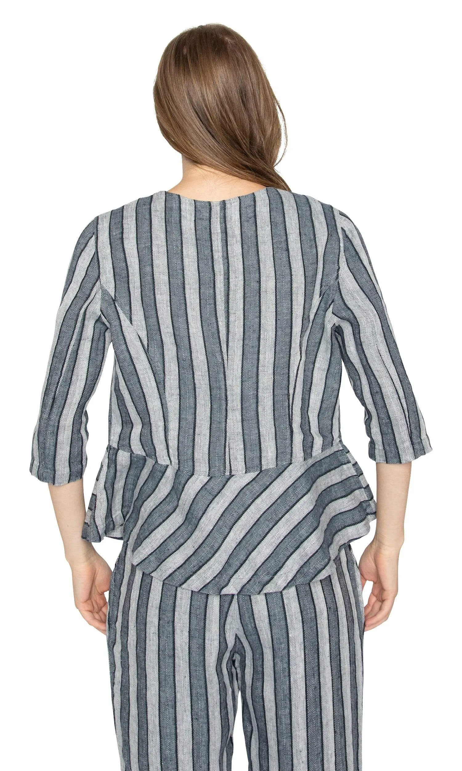 Haris Cotton Linen Striped Jacket