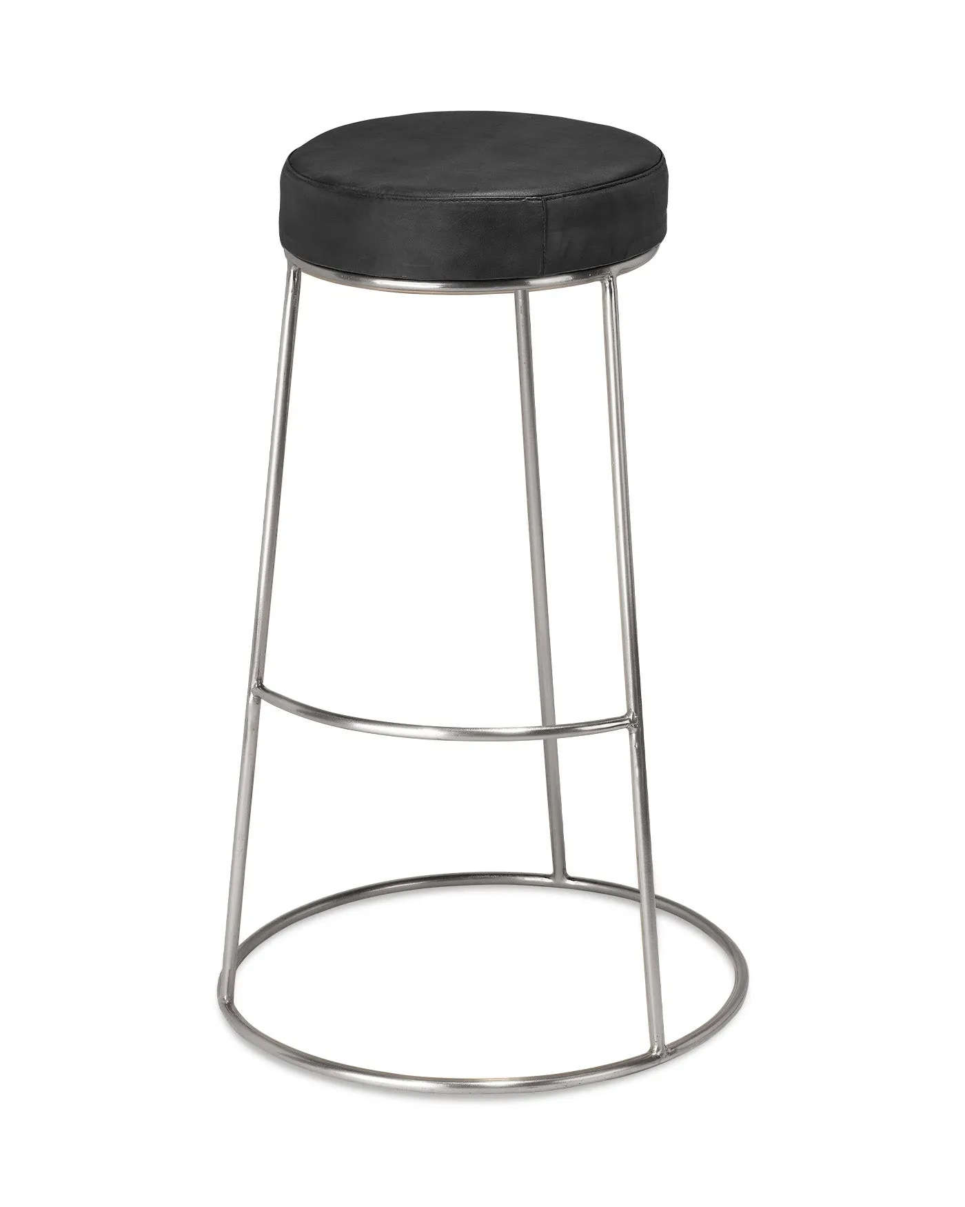 Henry Round Leather Bar Stool