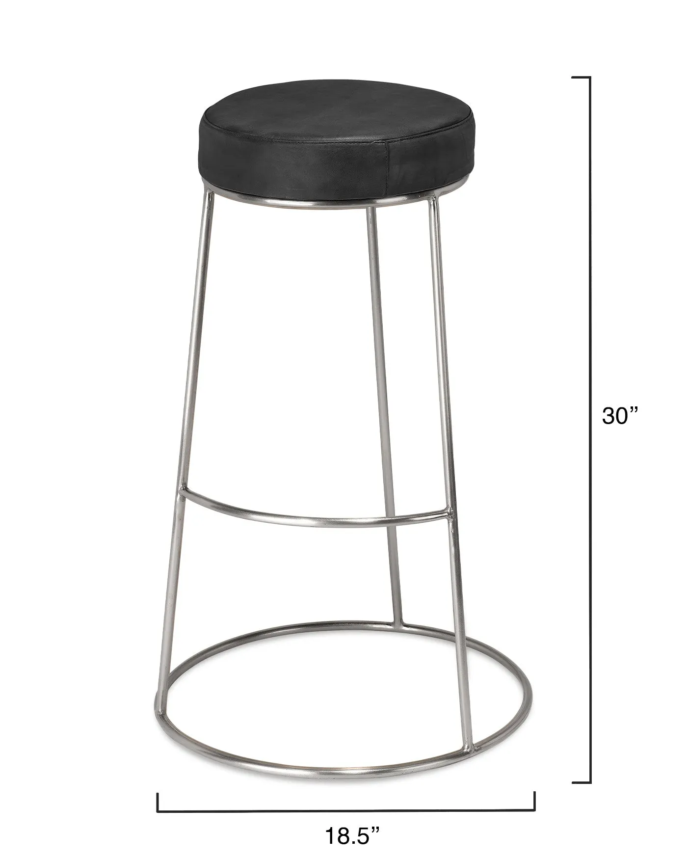 Henry Round Leather Bar Stool