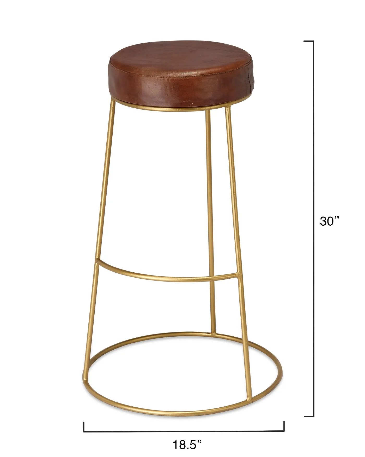 Henry Round Leather Bar Stool