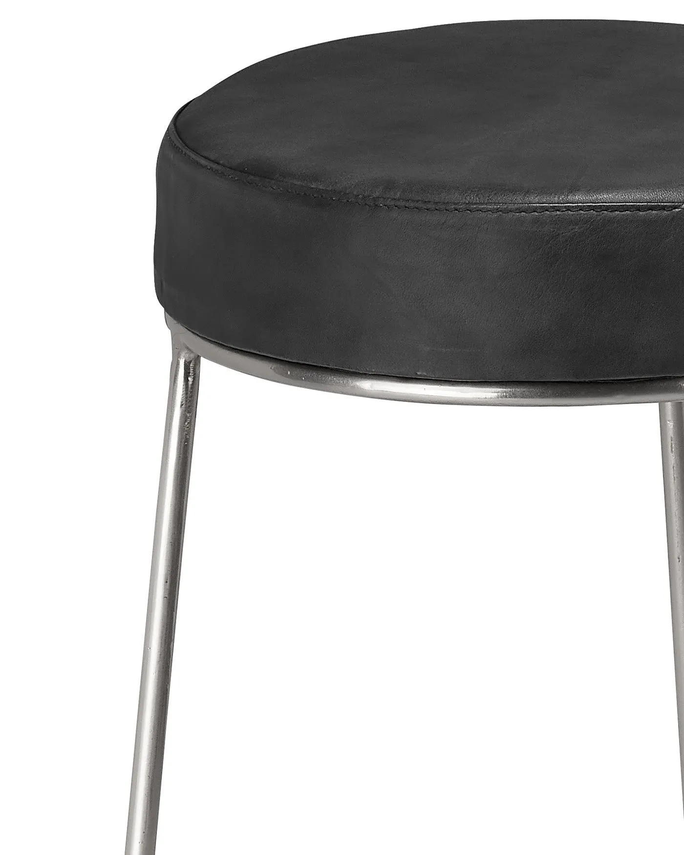 Henry Round Leather Bar Stool