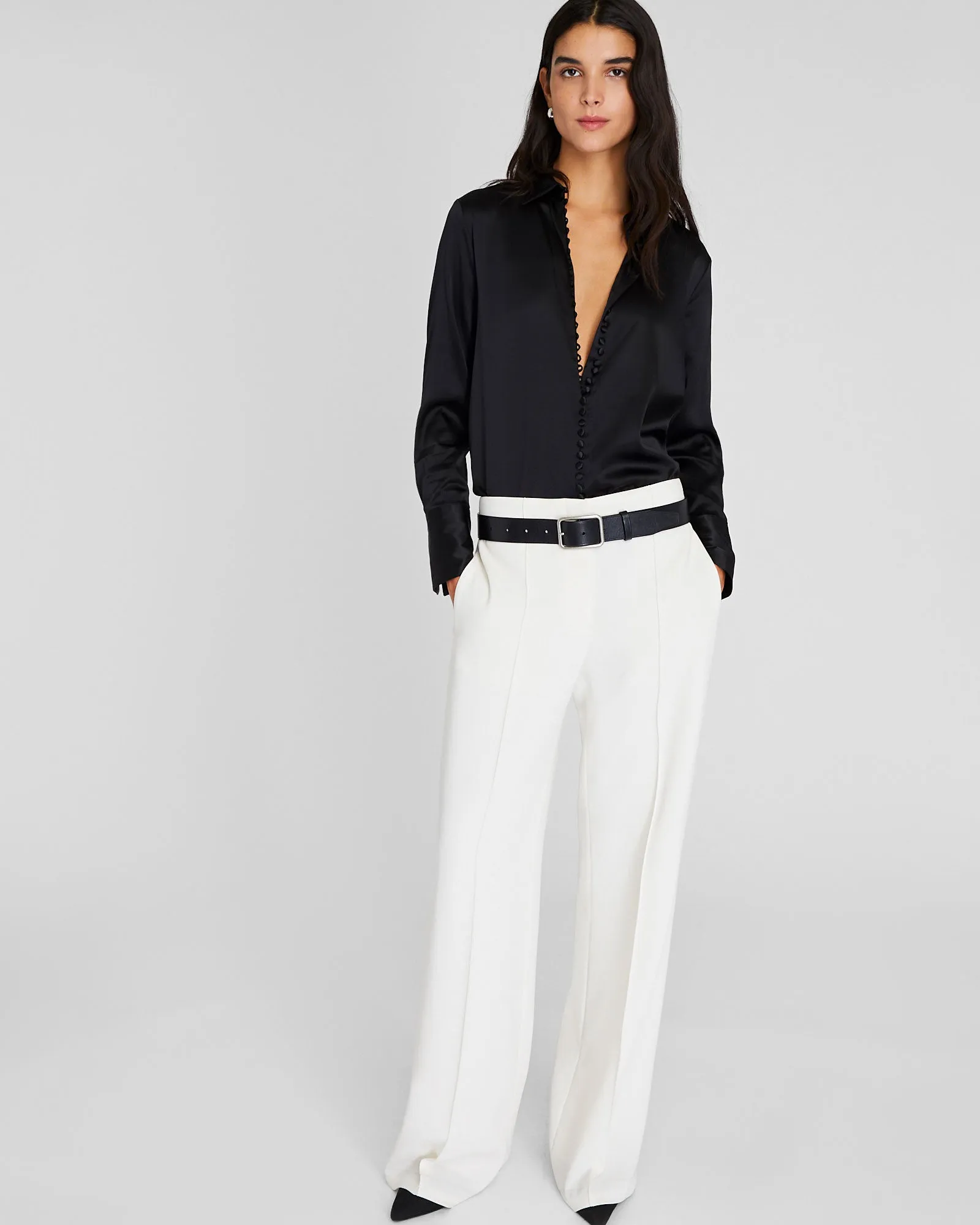 High-Rise Fluid Crepe Trouser