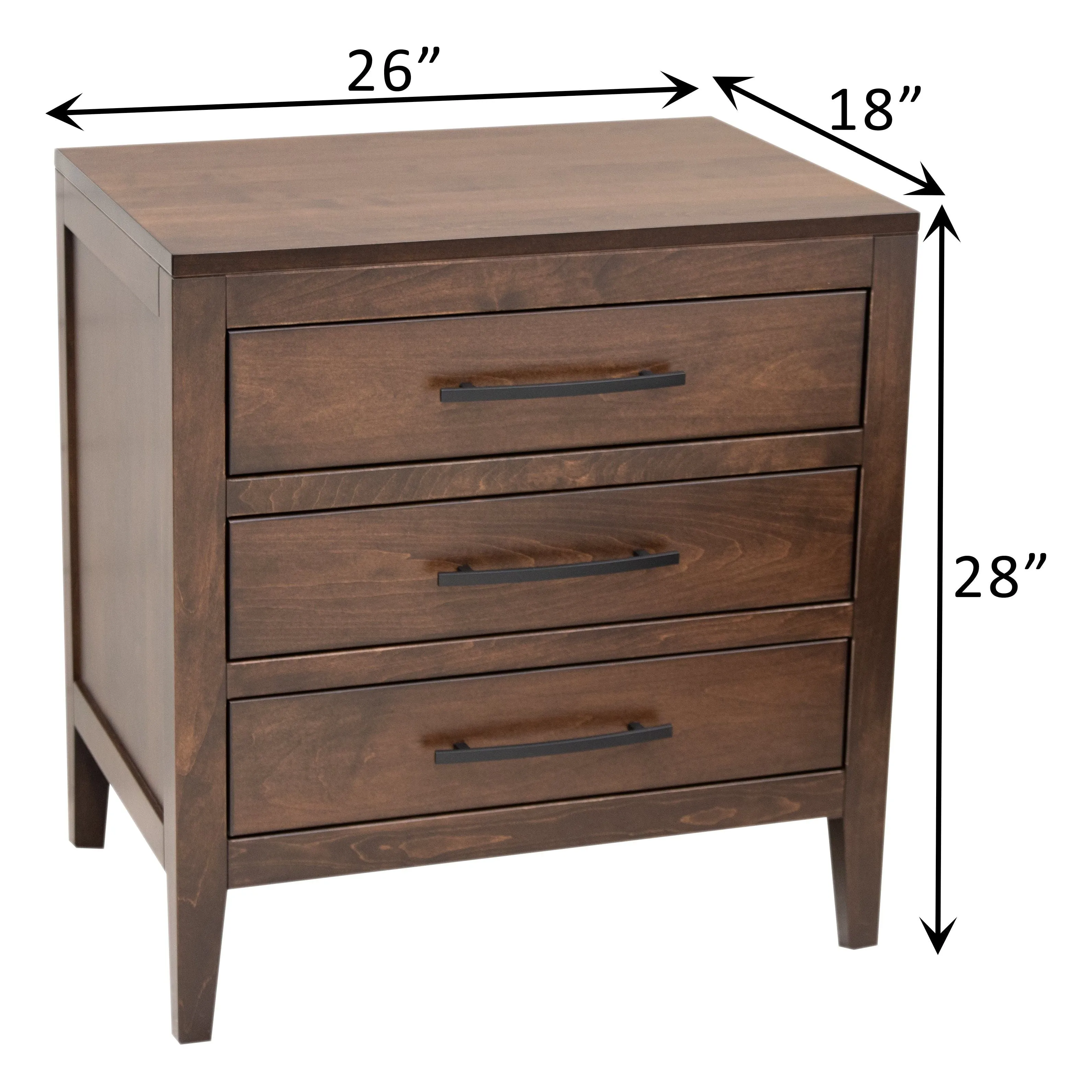 Hilton 3-Drawer Nightstand