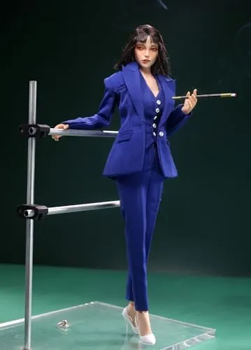 HiPlay 1/6 Scale Figure Doll Clothes: Blue Female Slim-Fit Suit for 12-inch Collectible Action Figure