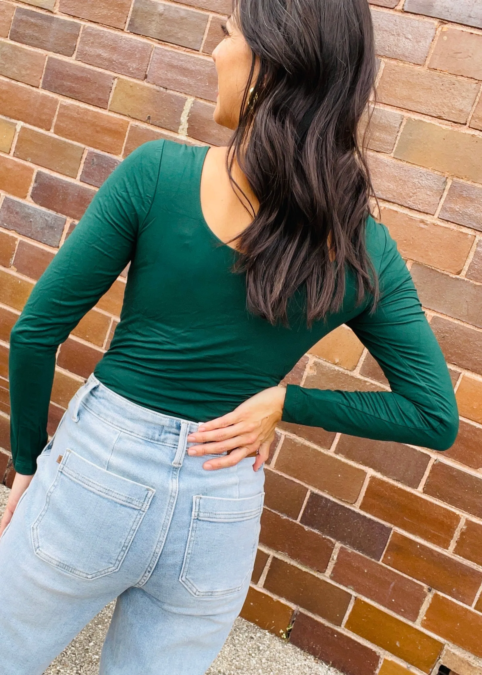 Hunter Green - Square Neck Top