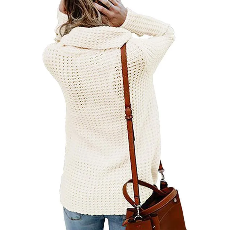 Irregular Ladies High Collar Sweater