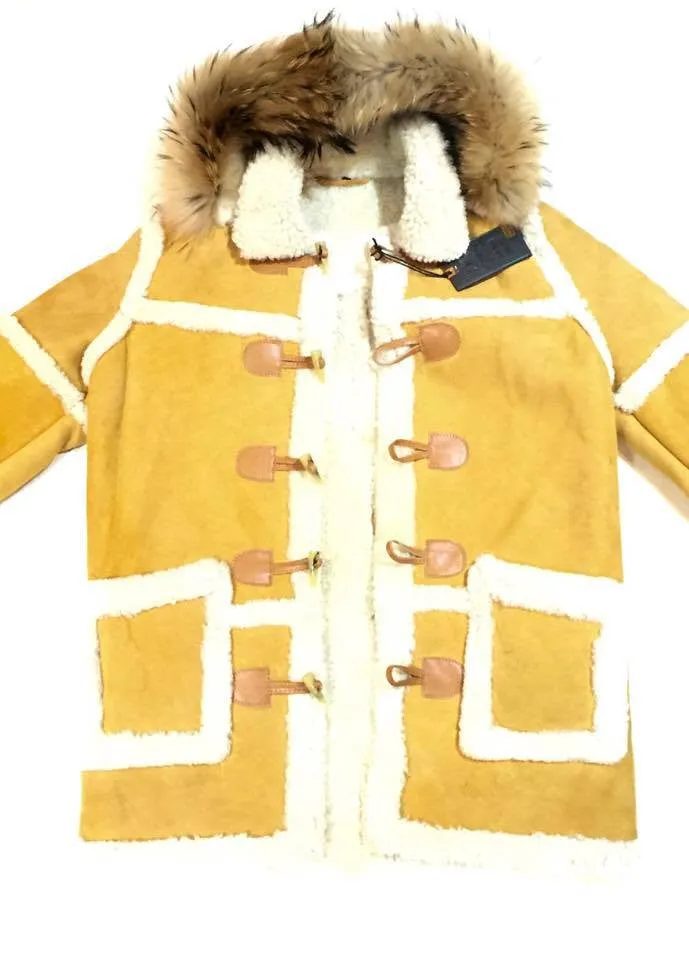 Jakewood Duffle Shearling Coat with Mink Hood