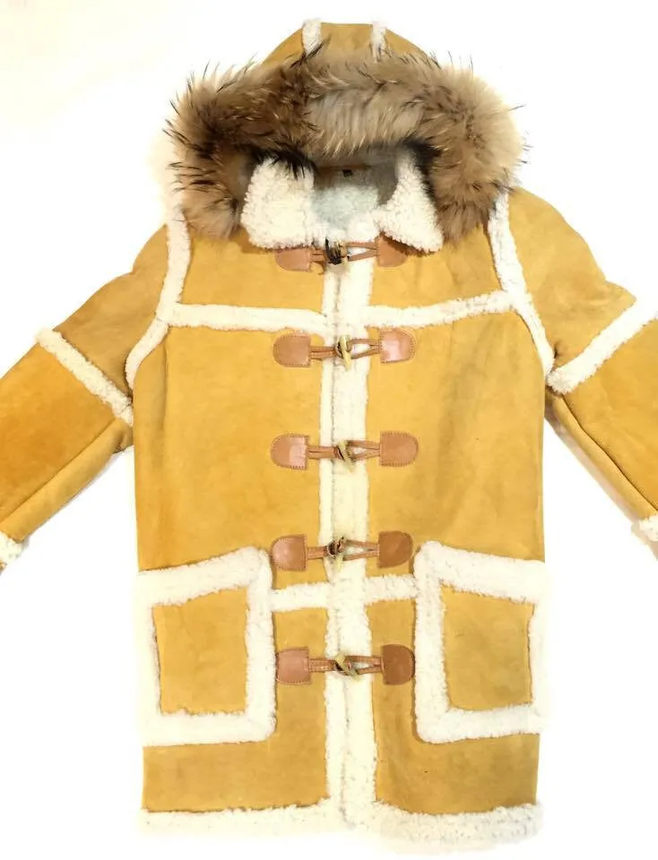 Jakewood Duffle Shearling Coat with Mink Hood