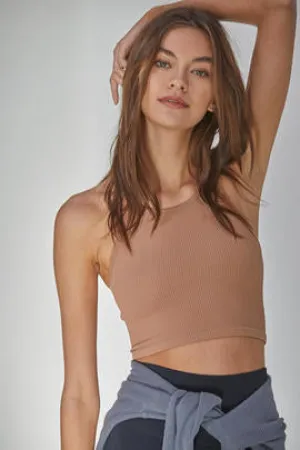 Knock Out Halter Top Seamless | Vintage Mocha