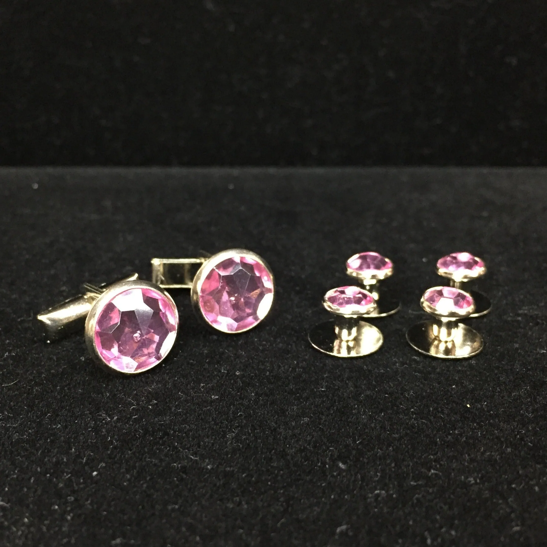 Light Pink Stud & Cufflink Set