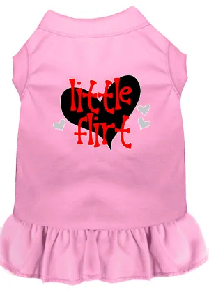 Little Flirt Screen Print Dog Dress Light Pink Xl