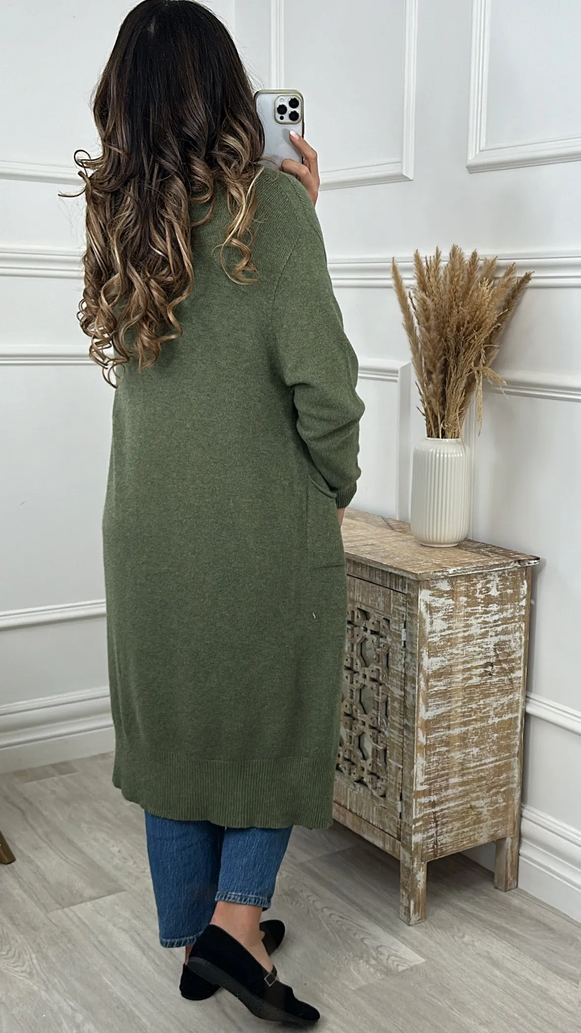 Louisa Khaki Knit Cardigan