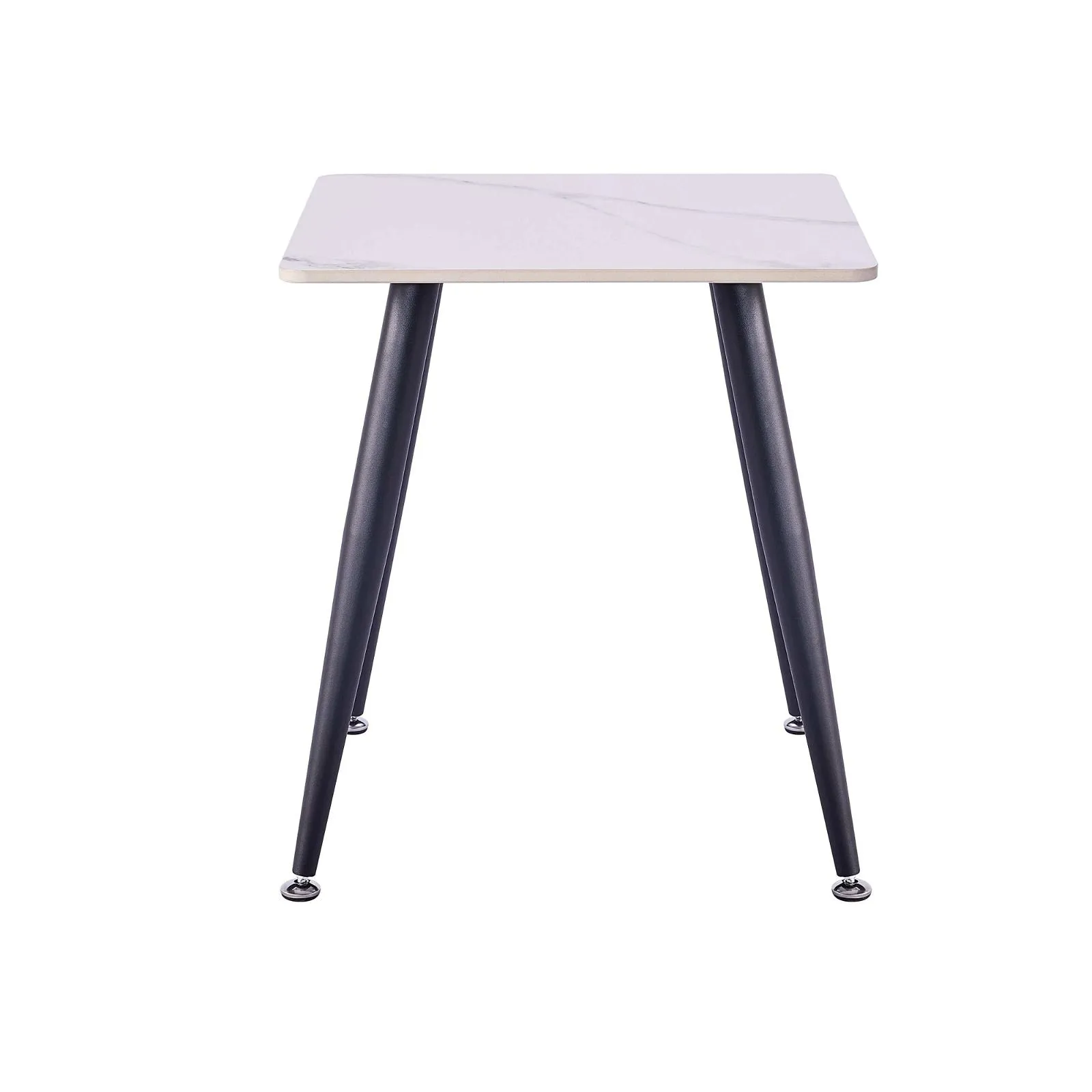 Mendy White Sintered Stone End Table with Metal Legs by Criterion™