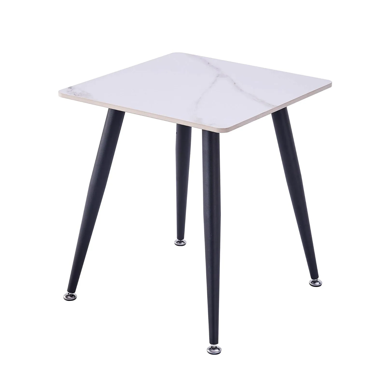 Mendy White Sintered Stone End Table with Metal Legs by Criterion™