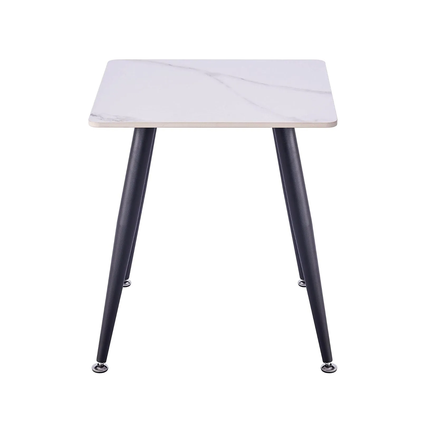 Mendy White Sintered Stone End Table with Metal Legs by Criterion™