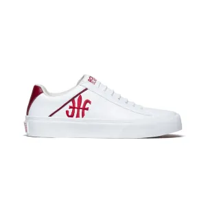 Men's Cruiser White Red Microfiber Low Tops 00801-001