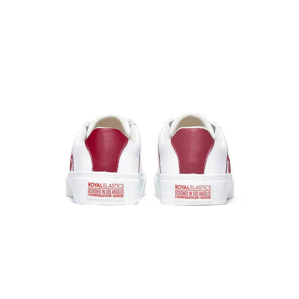 Men's Cruiser White Red Microfiber Low Tops 00801-001