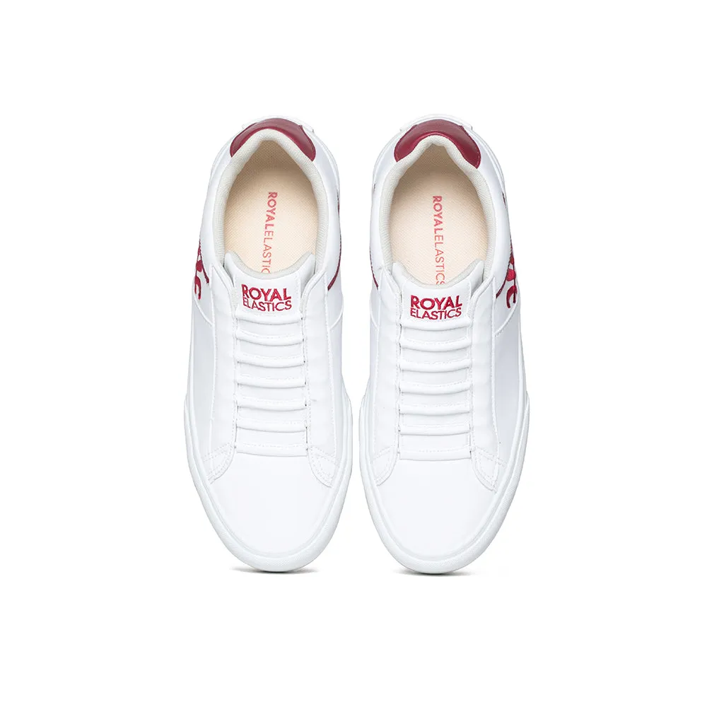 Men's Cruiser White Red Microfiber Low Tops 00801-001