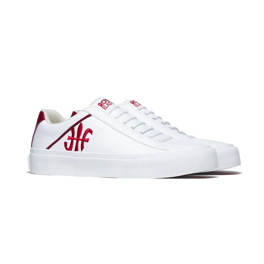 Men's Cruiser White Red Microfiber Low Tops 00801-001