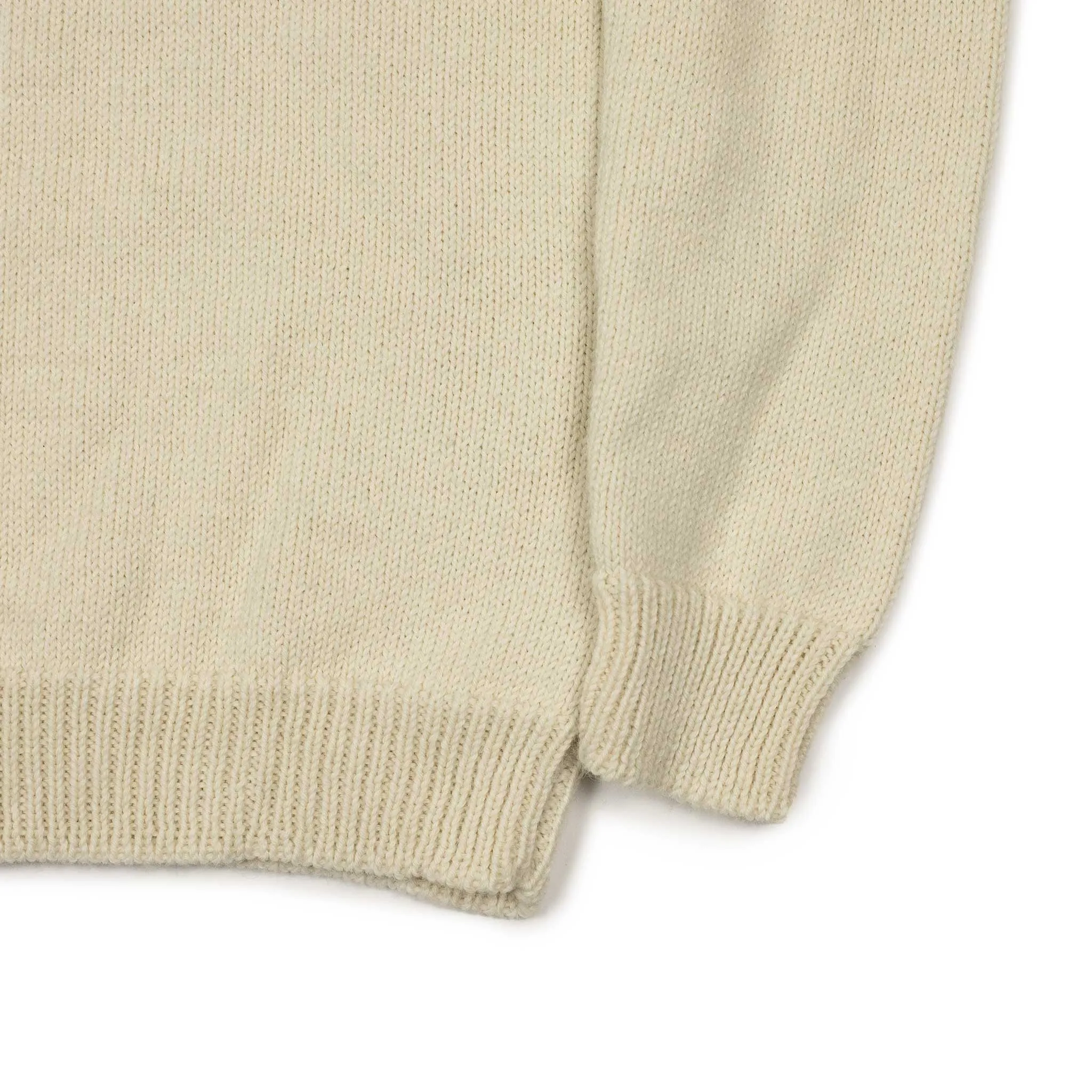 Mock neck sweater in ecru merino alpaca mix (restock)