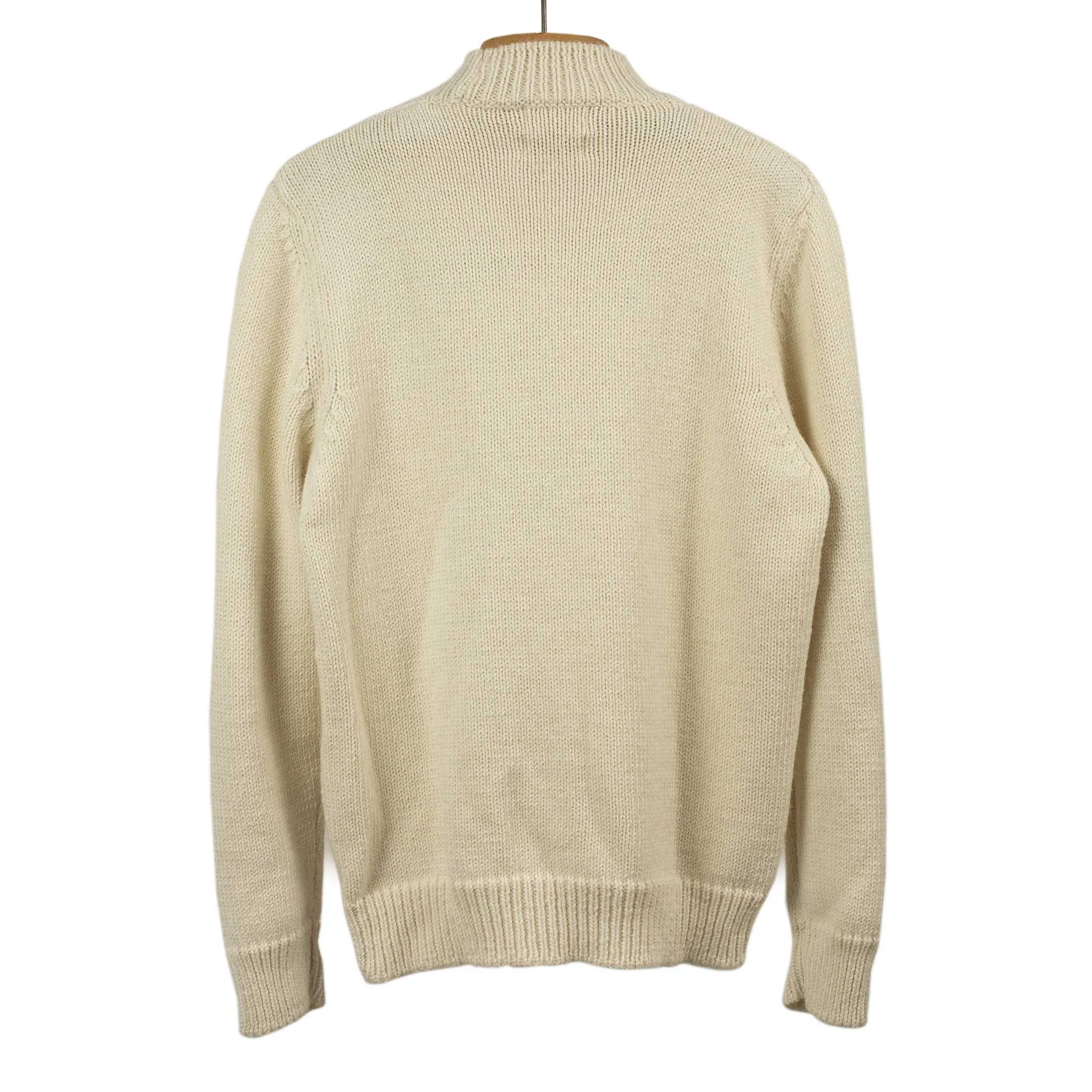 Mock neck sweater in ecru merino alpaca mix (restock)