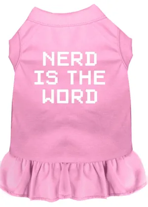 Nerd Is The Word Screen Print Dress Light Pink Xl (16)