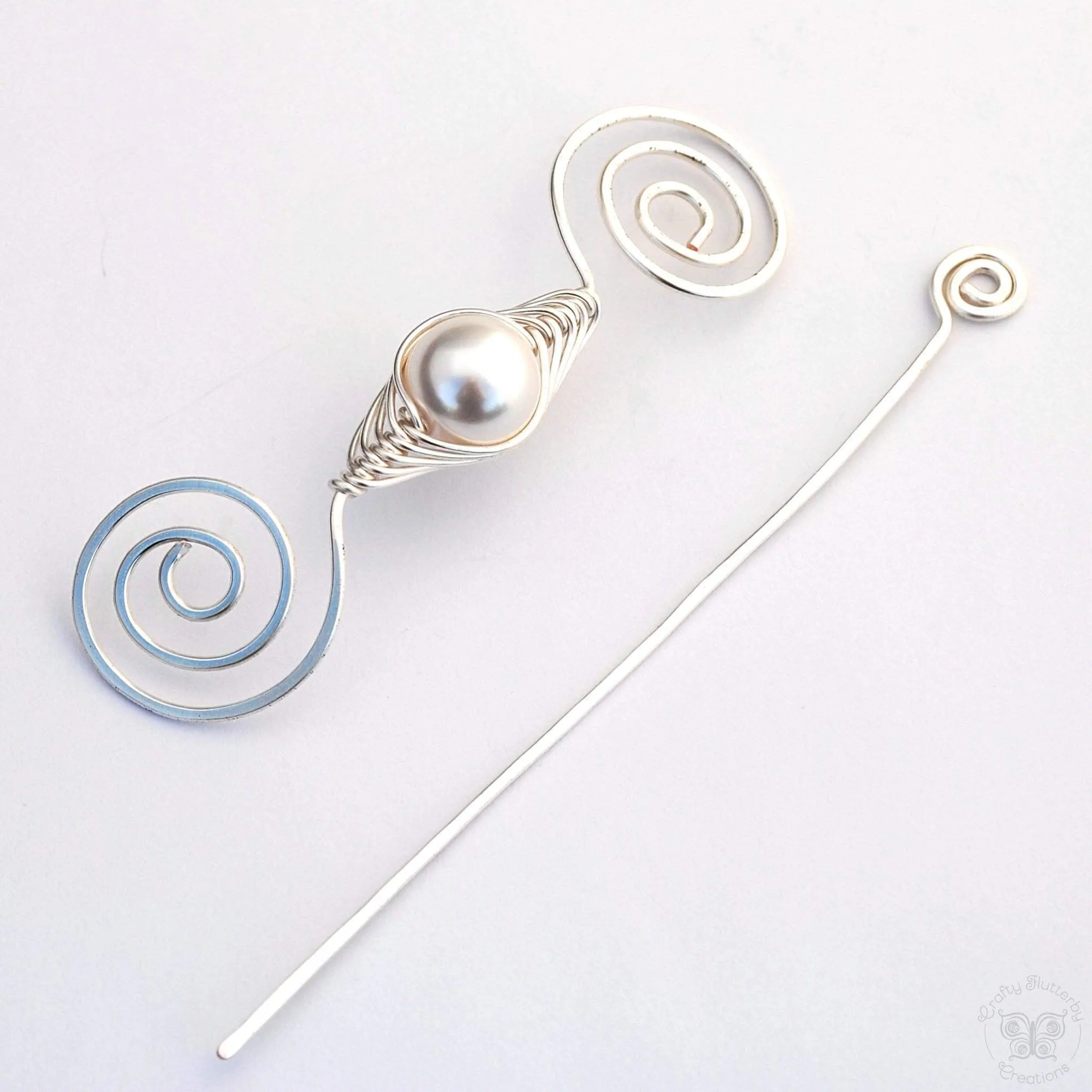 Pearl Shawl Pin - Silver Noteworthy Classic