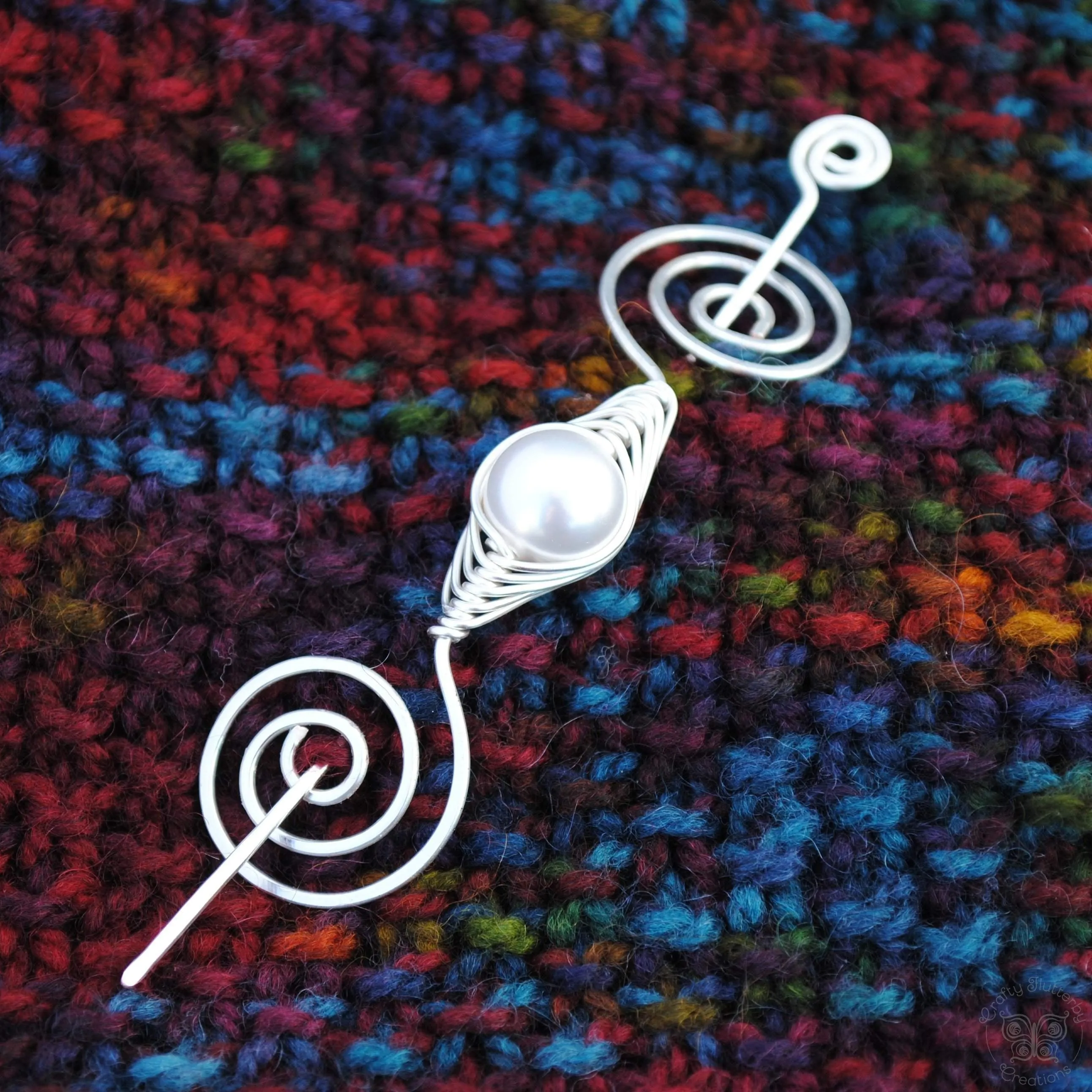 Pearl Shawl Pin - Silver Noteworthy Classic