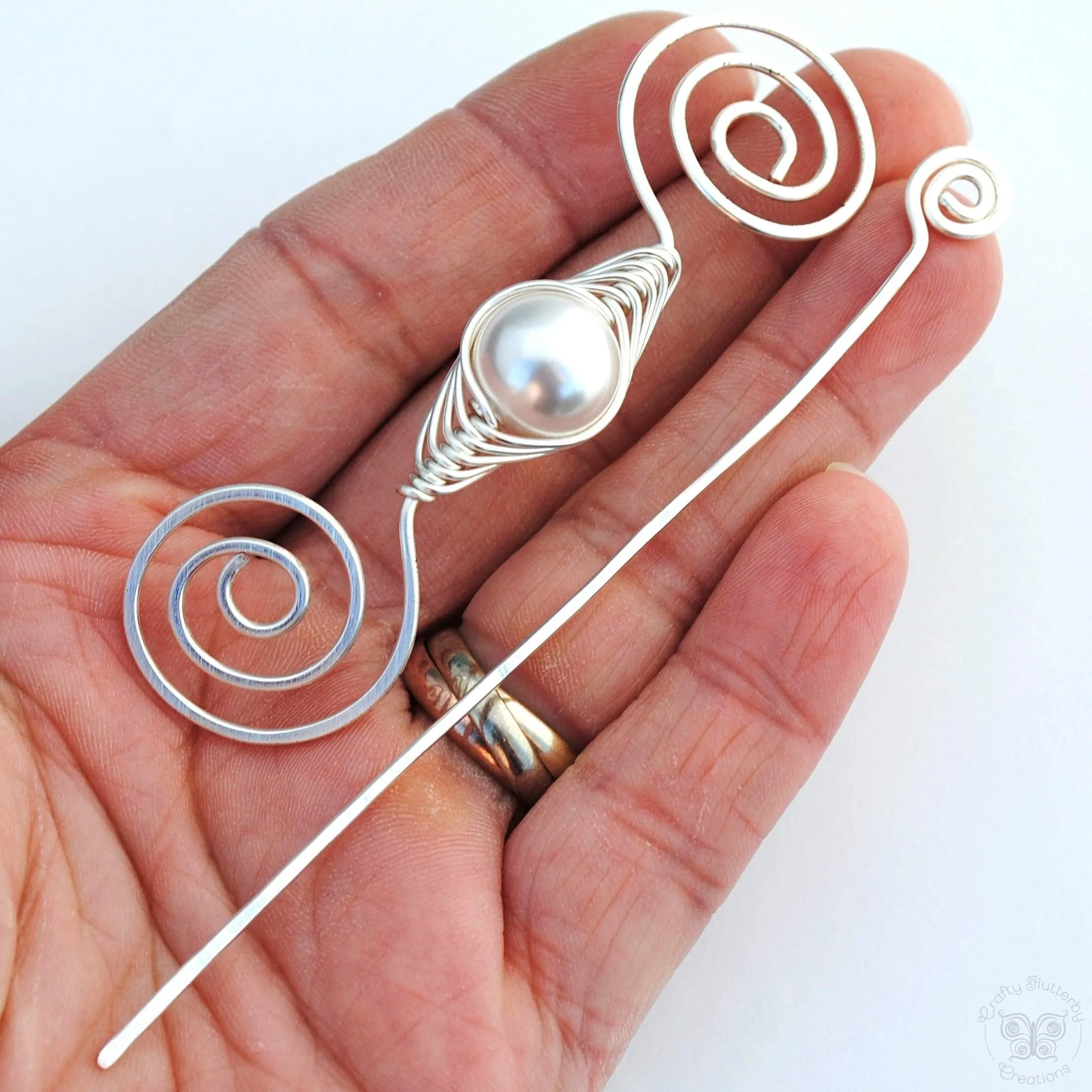 Pearl Shawl Pin - Silver Noteworthy Classic