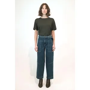 Simkhai Jenny Belted Crop Pant Cielo