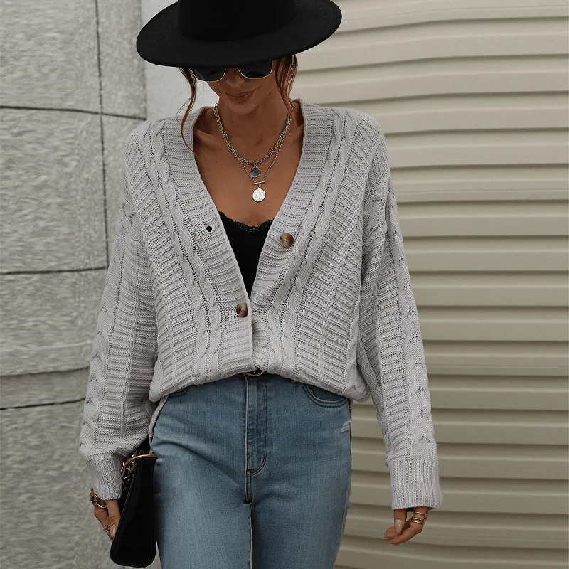 Solid Color Button Cardigan