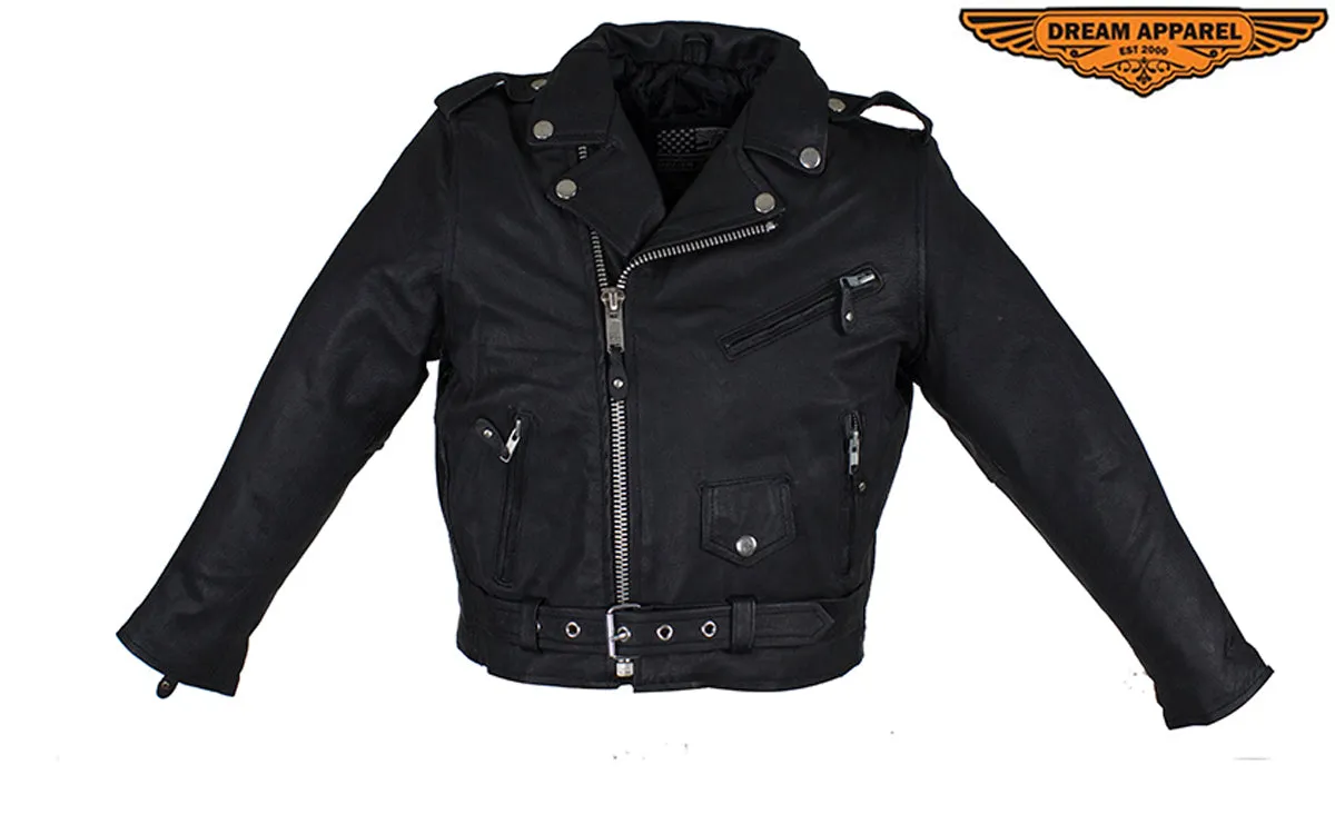 Teens Leather Motorcycle Jacket