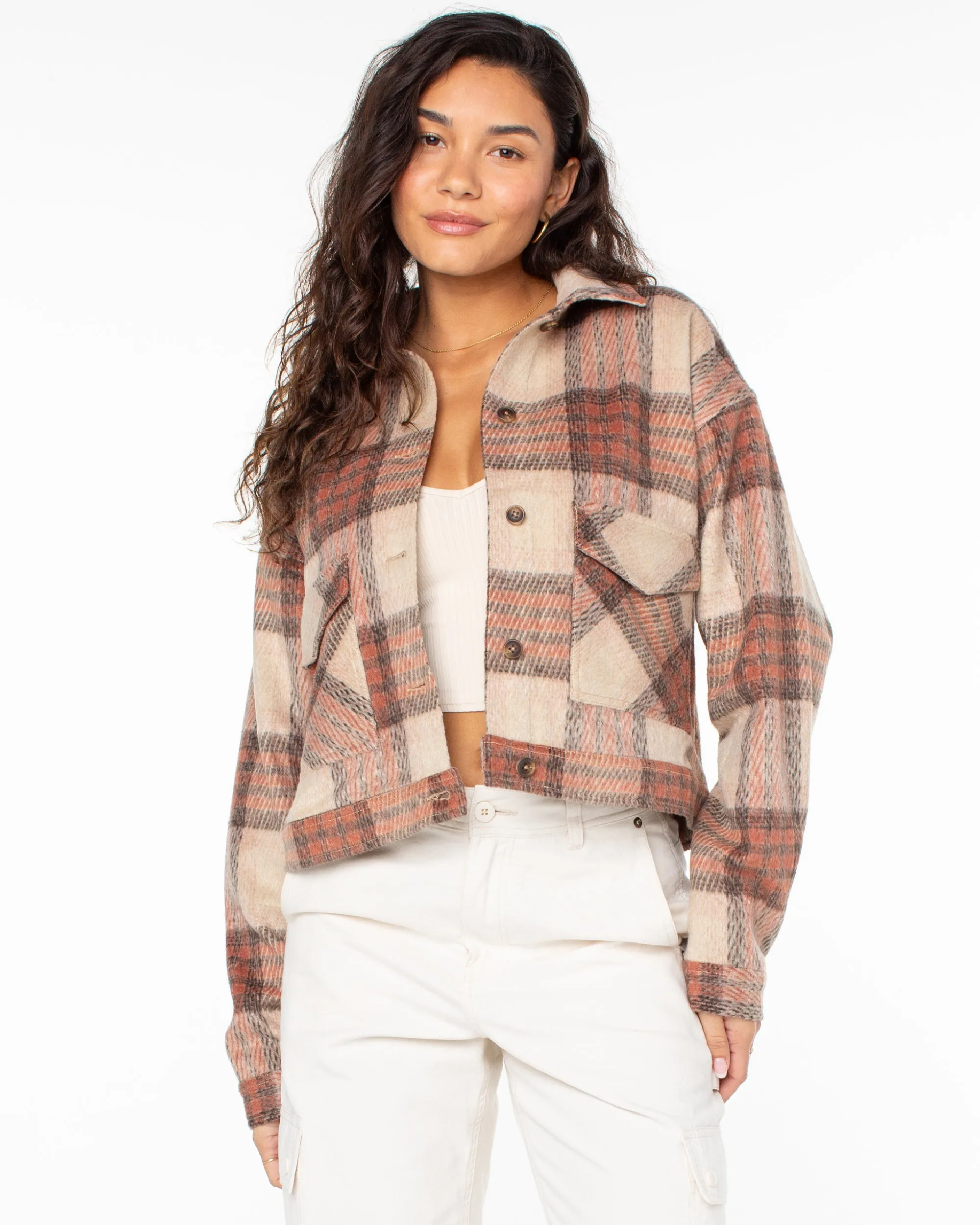 Township Plaid Jacket - Desert Flower