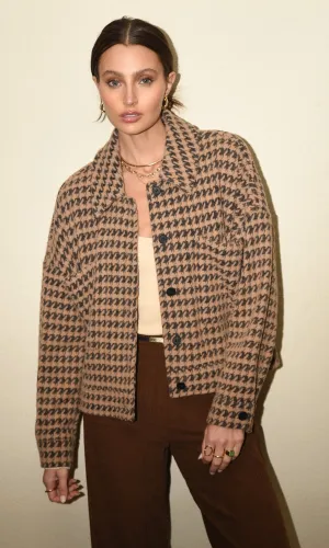 Tristan Houndstooth Cozy Knit Jacket